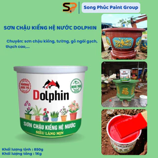 Sơn Chậu Kiểng Hệ Nước Dolphin Loại 1KG ( Nhanh Khô, Bền Màu, Láng Mịn, Đẹp )