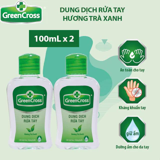 Combo 2 Chai Dung dịch rửa tay kháng khuẩn Green Cross - Dung tích 100ml