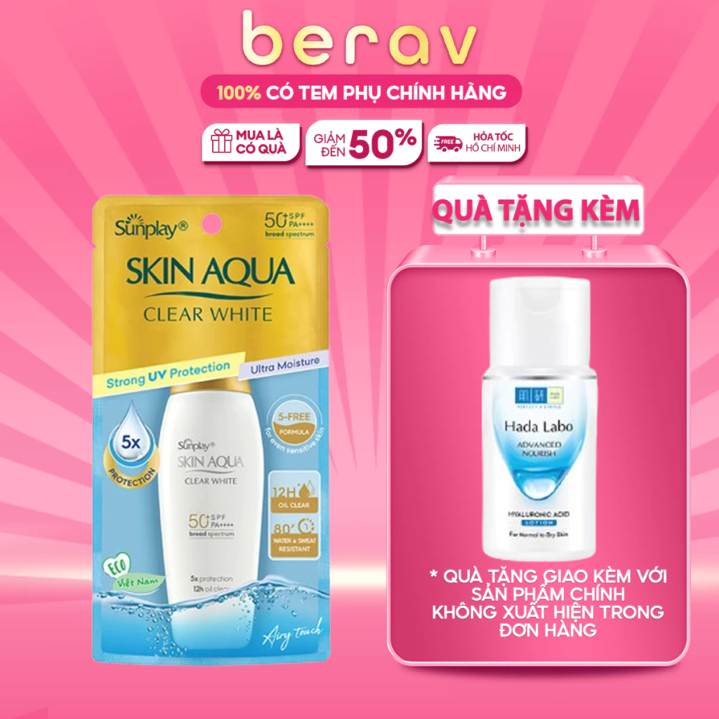 Sữa Chống Nắng Sunplay Skin Aqua  Dưỡng Da Trắng Mịn Clear White SPF50+ PA++++ (25g/55g)