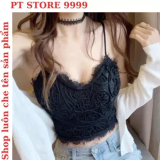 Áo bra ren A83 dáng croptop ren nổi vặn thừng mặc đa năng A83