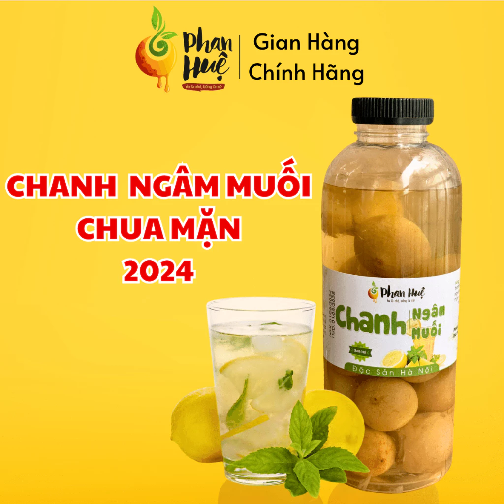 Chanh ngâm muối chua mặn Phan Huệ hộp 1kg thanh lọc giải khát đặc sản Hà Nội