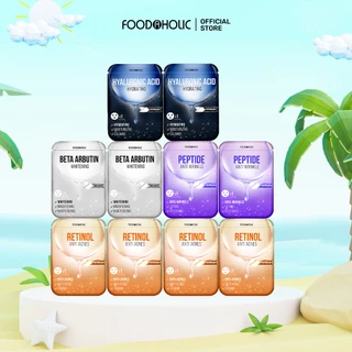 Combo 10 Mặt Nạ Giảm Mụn, Dưỡng Trắng, Tái Tạo Da Foodaholic (4 Retinol, 2 Peptide, 2 Hyaluronic, 2 Arbutin)