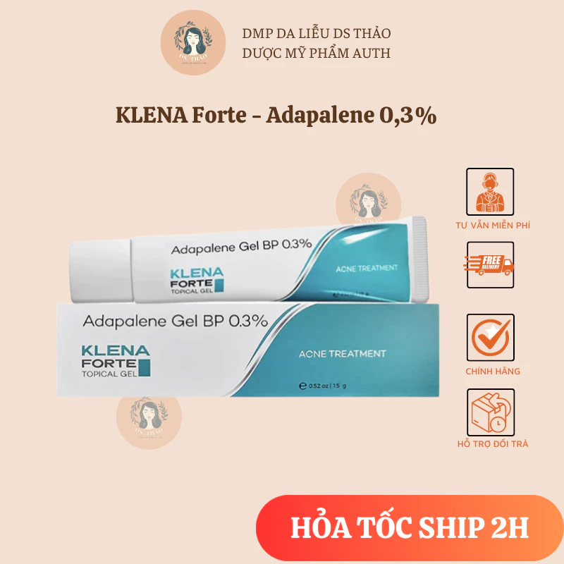 Gel giảm mụn ẩn, mụn đầu đen KLENA Forte - Adapalene 0,3% 15g