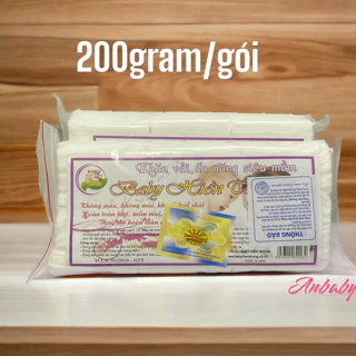 (tặng kèm quà)Gói 200gram Khăn khô đa năng baby Hiền Trang mềm mịn, có tem màu,