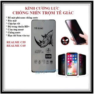 Kính cường lực TÊ GIÁC chống nhìn trộm full màn hình Realme C55 Realme C65