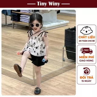 Bộ áo hoa 2 dây Tiny Winy B78 chân váy quả bí cực xinh cho bé gái