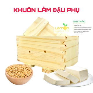 Khuôn làm đậu phụ bằng gỗ cao cấp - Bộ dụng cụ làm đậu phụ tại nhà (Hình thật)