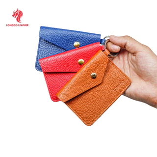 Ví Nữ Mini Giá Rẻ Bằng Da Bò Thật - Màu Đỏ Hàng Chính Hãng Thương Hiệu Longdo Leather - MK01