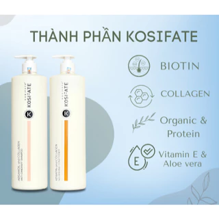 Dầu Gội Xả Dưỡng Sinh KOSIFATE 1000ml Phục Hồi Đa Tầng Tóc Hư Tổn, Sạch Gầu Hết Dầu Bết - MH