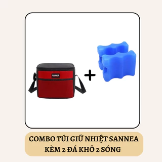 COMBO(TÚI GIỮ NHIỆT SANNEA + 2 ĐÁ KHÔ 2 SÓNG) Bảo Quản Sữa Mẹ