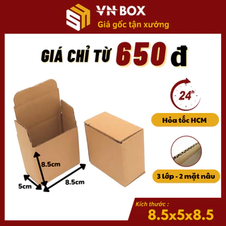8.5x5x8.5 Hộp carton nắp cài đóng hàng, hộp giấy gói mỹ phẩm, đồ handmade tiện lợi - VN BOX HCM