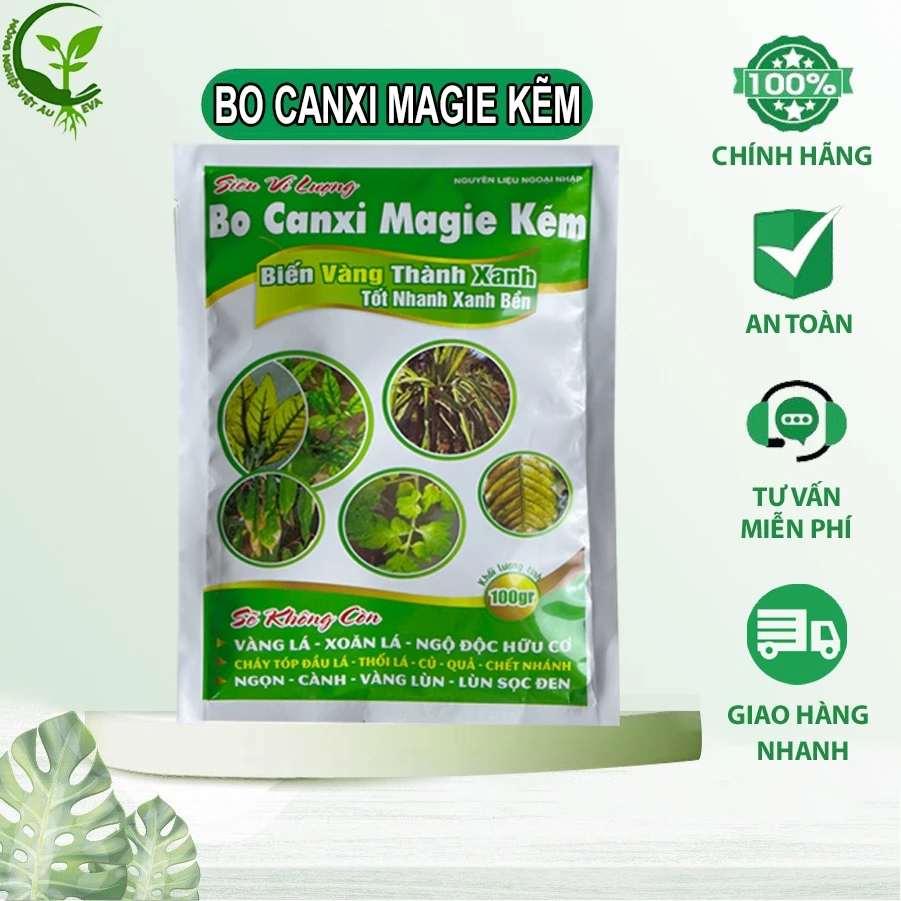 Siêu Vi Lượng Bo Canxi Magie Kẽm nguyên liệu nhập khẩu gói 100g EVA82 NongNghiepVietAu