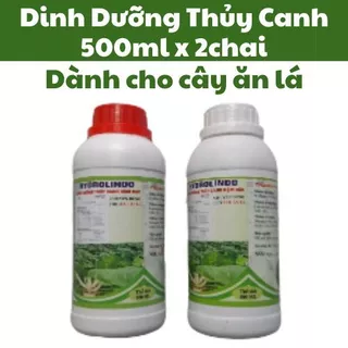 Bộ Dung dịch thủy canh cho rau ăn lá, ăn quả, Dinh dưỡng thủy canh trồng rau bộ 2 chai x 500ml Phân bón thủy sinh