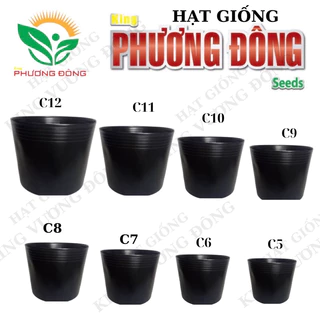 CHẬU NHỰA ĐEN TRỒNG CÂY NHIỀU SIZE C5-6-7-8-9-10-11-12