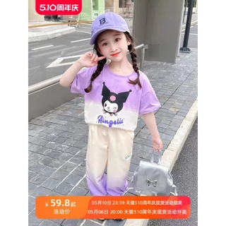 Set bộ nữ mùa hè 2024 hai mảnh của Kuromi 2 màu , có quần dài áo cộc, size (5-9) - (19-44kg) - THOITRANG shop - Giá rẻ