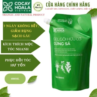 Dầu Gội Hữu Cơ Gừng Sả Cỏ Cây Hoa Lá - Ngăn dầu bết tóc và giảm gàu ngứa, giảm rụng tóc -Túi Refill 1000ml tiết kiệm 40%