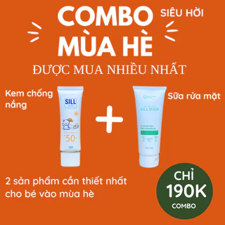 [Mua nhiều nhất]Combo sữa rửa mặt + Kem chống nắng cho bé