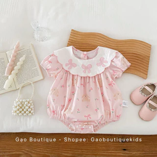 Body thêu nơ cotton cho bé sơ sinh 4 đến 11kg