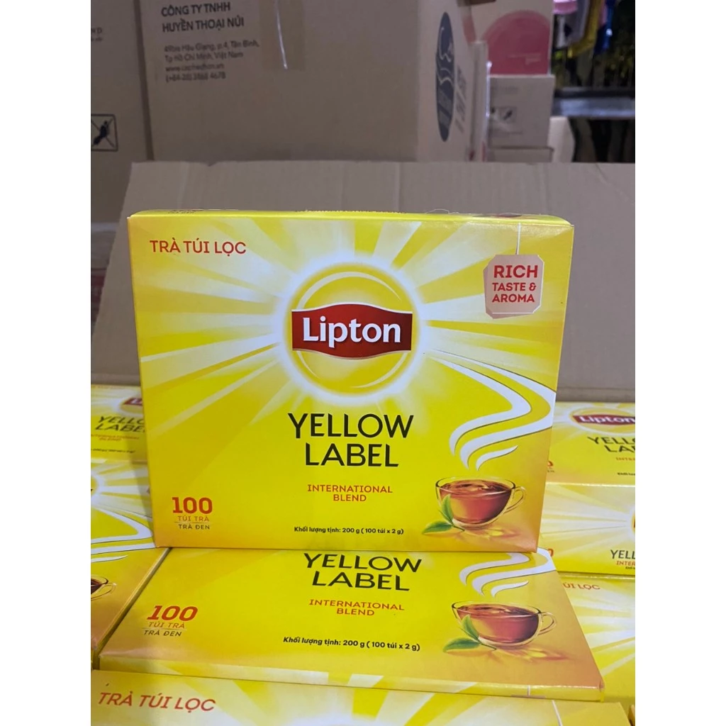 (Hàng Công Ty) Trà Lipton túi lọc Nhãn Vàng - Hộp 100 Gói Nhúng