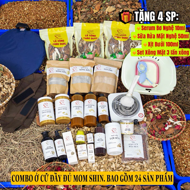 [Quà Tặng] Combo Ở Cữ Sau Sinh Trọn Vẹn MOM SHIN, Combo Chăm Sóc Sức Khỏe Mẹ Đầy Đủ, Shop Mẹ Thảo