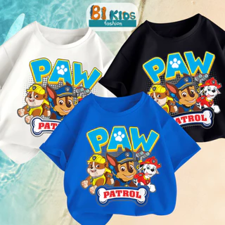 Áo thun bé trai Bi Kids, Áo phông bé trai 100% cotton tự nhiên họa tiết đội chó cứu hộ, BST Paw Patrol 01