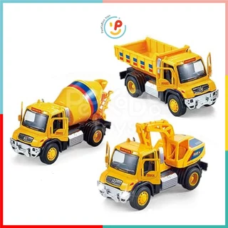 Hộp xe công trình chạy trớn xe cẩu xe bồn xe chở cát 17cm 1221 peekabootoys