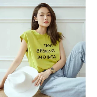 Áo Sát Nách Không Tay vải cotton in hình xinh, áo sát nách nữ cá tính, áo sát nách mùa hè Tizion