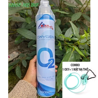 Combo 1 bình oxy và 1 mặt nạ thở dung tích khí 10.000ml hỗ trợ, đề phòng khó thở, thiếu oxy