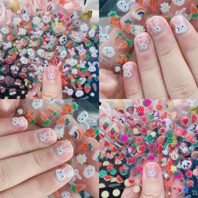 Sét 30 tấm sticker dán móng cho bé nhiều mẫu nhiều chủ đề dễ thương