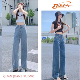 Quần Jean nữ ống suông rộn ,Quần bò nữ kiểu dáng ống suông phong cách trẻ trung  Pants Denim