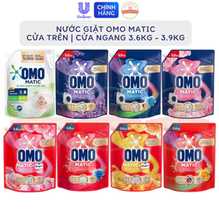 Nước Giặt OMO MATIC Cửa Trên | Cửa Trước | Cửa Ngang Ngăn Mùi Ẩm Mốc - Túi 3.6Kg | 3.9Kg