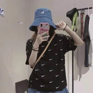 Áo Thun Nai Nhiều Dấu Swoosh - NAi Toàn Thân Chất Cotton Khô Siêu Thấm Mút Mồ Hôi Form Unisex Nam Nữ Mặc Đẹp 2024