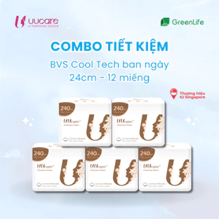 Combo tiết kiệm Băng vệ sinh UUcare Singapore Cooltech ban ngày 24cm 12 miếng