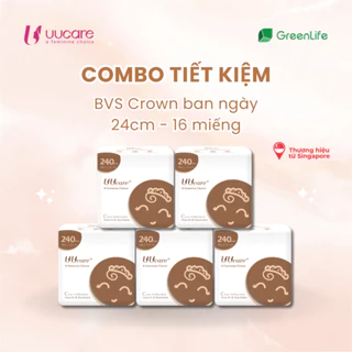 Combo tiết kiệm Băng vệ sinh UUcare Singapore Crown ban ngày 24cm 16 miếng