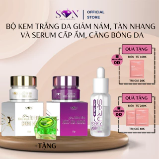 Kem Face Trắng Da, Giảm Nám Và Serum Cấp Ẩm Căng Bóng Da SON COSMETIC Tặng Kèm 1 Cao Bưởi Dưỡng Da