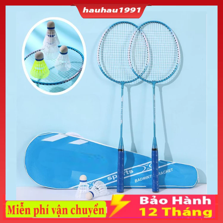Sét 2 vợt cầu lông Tặng 3 quả cầu nhựa chất lượng cao bền bỉ, giá học sinh, sinh viên