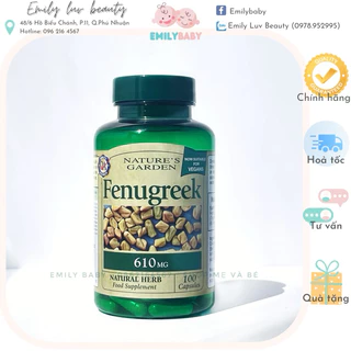 Viên lợi sữa cỏ cà ri Nature’s Garden Fenugreek 610mg của Anh hộp 100 viên