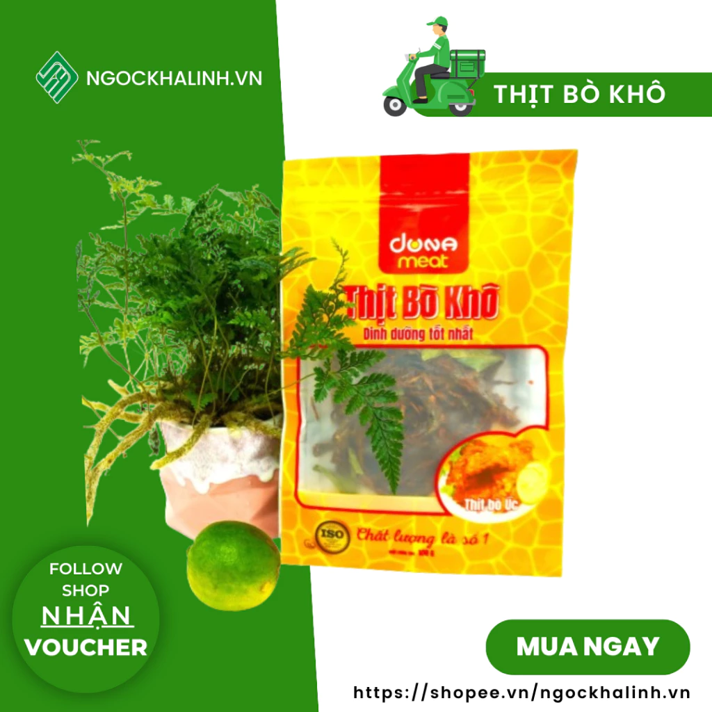 Khô Bò Sợi Dona Meat, Bò 100% Loại Thơm Ngon Đậm Vị Gói 100g