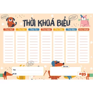 THỜI KHOA BIỂU A5, Decal tự dính 👉 Mẫu 2024