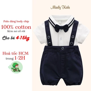 Quần Áo Bé Trai Mialy Kids  (4-15Kg) Set đồ công tử mặc đầy tháng, thôi nôi, chụp ảnh, đi tiệc vải thun cotton POLO0241