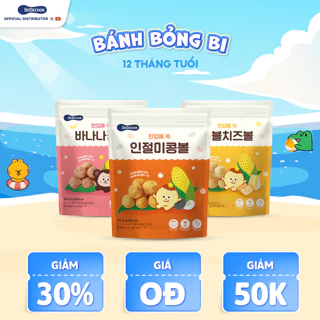 Bánh ăn dặm cho bé BeBecook dạng bỏng bi nhiều hương vị hữu cơ Hàn Quốc 25gr/gói