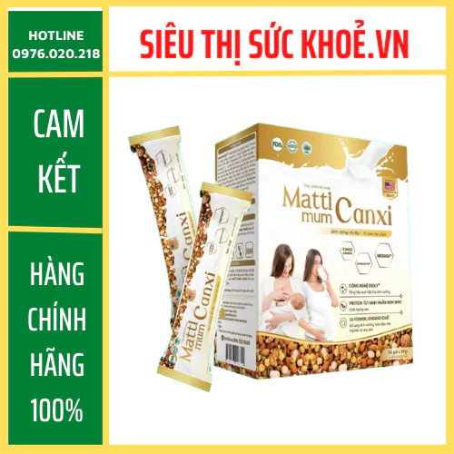 🍀[CHÍNH HÃNG]🍀 MATTI MUM CANXI Sữa hạt cho mẹ bầu và sau sinh (Hộp giấy 14 gói) - 100% đạm thực vật