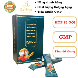 Nước Đông trùng hạ thảo nhân sâm KaiHabu tốt cho sức khỏe, mỗi gói 25 ml, hộp 15 gói