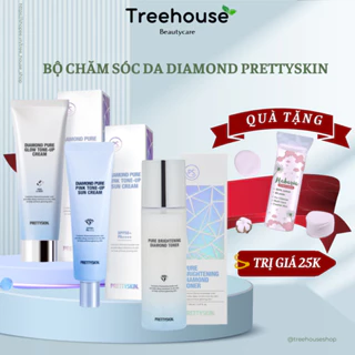 Bộ Chăm sóc da 3 sp Diamond PRETTYSKIN gồm kem dưỡng trắng da, toner, kem chống nắng TREEHOUSE SHOP