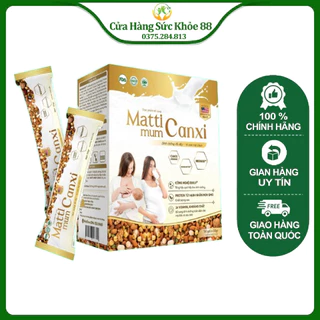 Sữa hạt MATTI MUM CANXI  cho mẹ bầu và sau sinh 100% đạm thực vật đạt chứng nhận NON-GMO của Hoa Kỳ hộp 14 gói