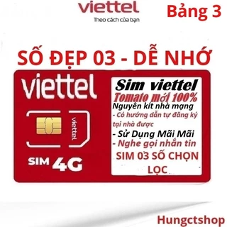 Sim 4G Viettel nguyên kít chọn số lặp, gánh, đảo, dễ nhớ