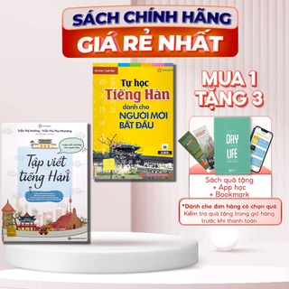 Bộ Sách 2 Cuốn - Tự Học Tiếng Hàn Cho Người Mới Bắt Đầu Và Tập Viết Tiếng Hàn Phiên Bản Mới 2023