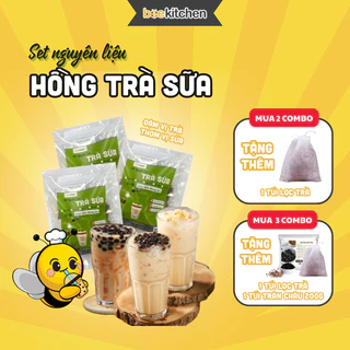 Set tự pha Hồng Trà Sữa Full Topping Nhà Bee - Thành phẩm 5-6 cốc hồng trà.