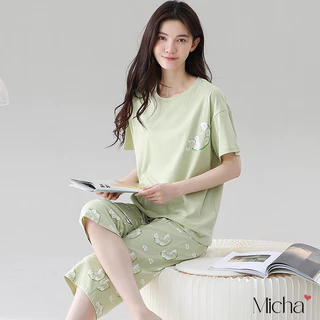 Bộ đồ nữ mặc nhà cotton cao cấp dáng quần lửng áo ngắn tay - Micha B65