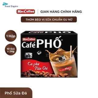 [ Tặng Bình] Cà phê Phố Sữa Đá - Maccoffee (hộp 10 gói x 24g)